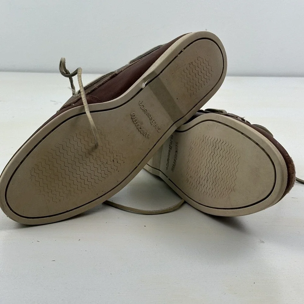 Handcrafted G.H. Bass Men's 11.5‎ Hampton Boat Shoes Brown 2 Tone Leather Deck